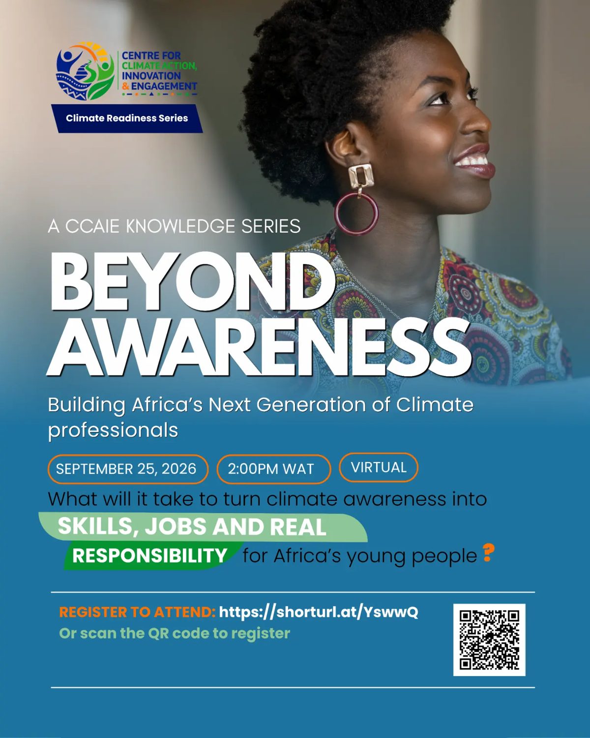 Beyond Awareness flyer for the Climate Readiness Series episode on 25 September 2026